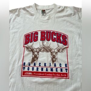 Vintage President Casino By The Arch T Shirt Size XL Big Buck Blackjack Deer Men